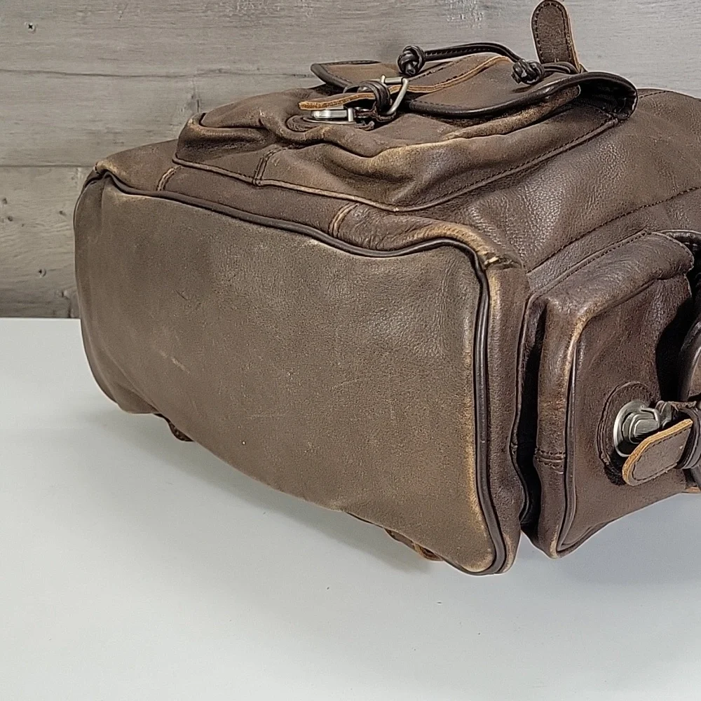 Vintage Brown Leather Rucksack Backpack